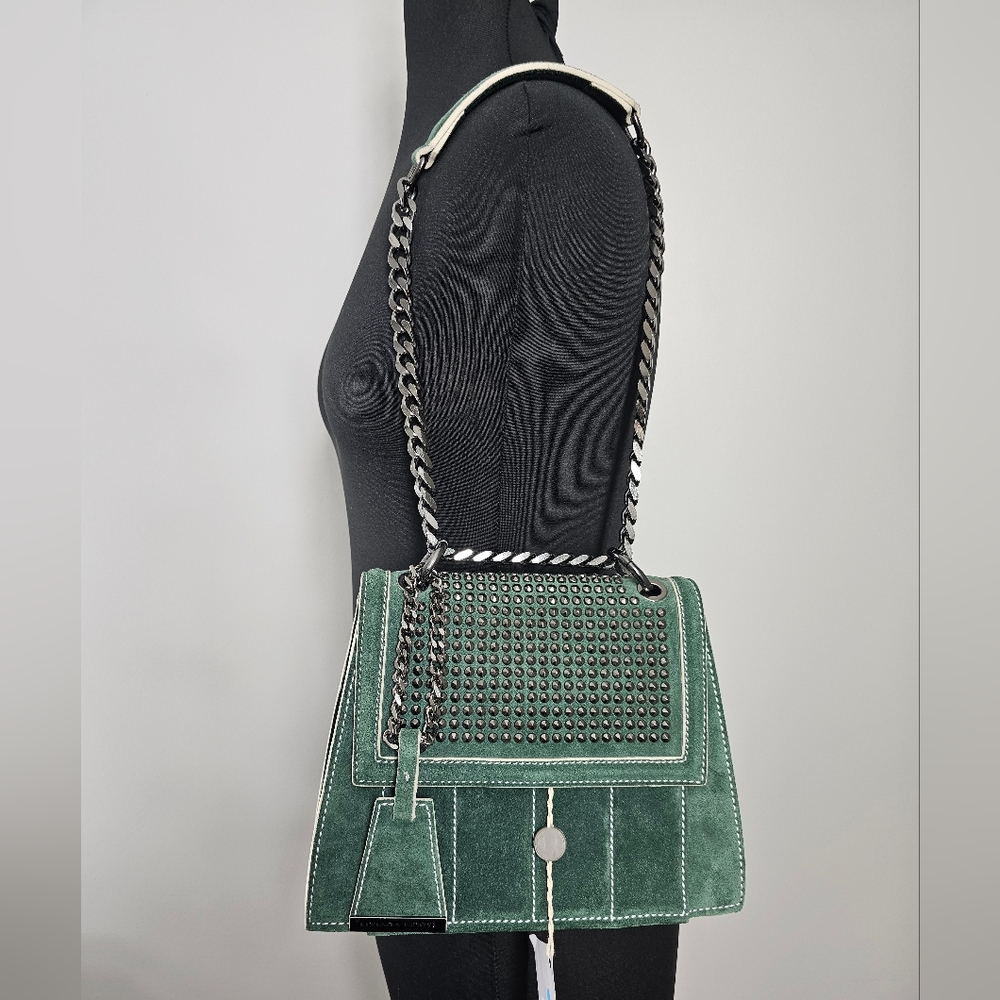 Liviana Conti Studded 100% Suede Leather Bag